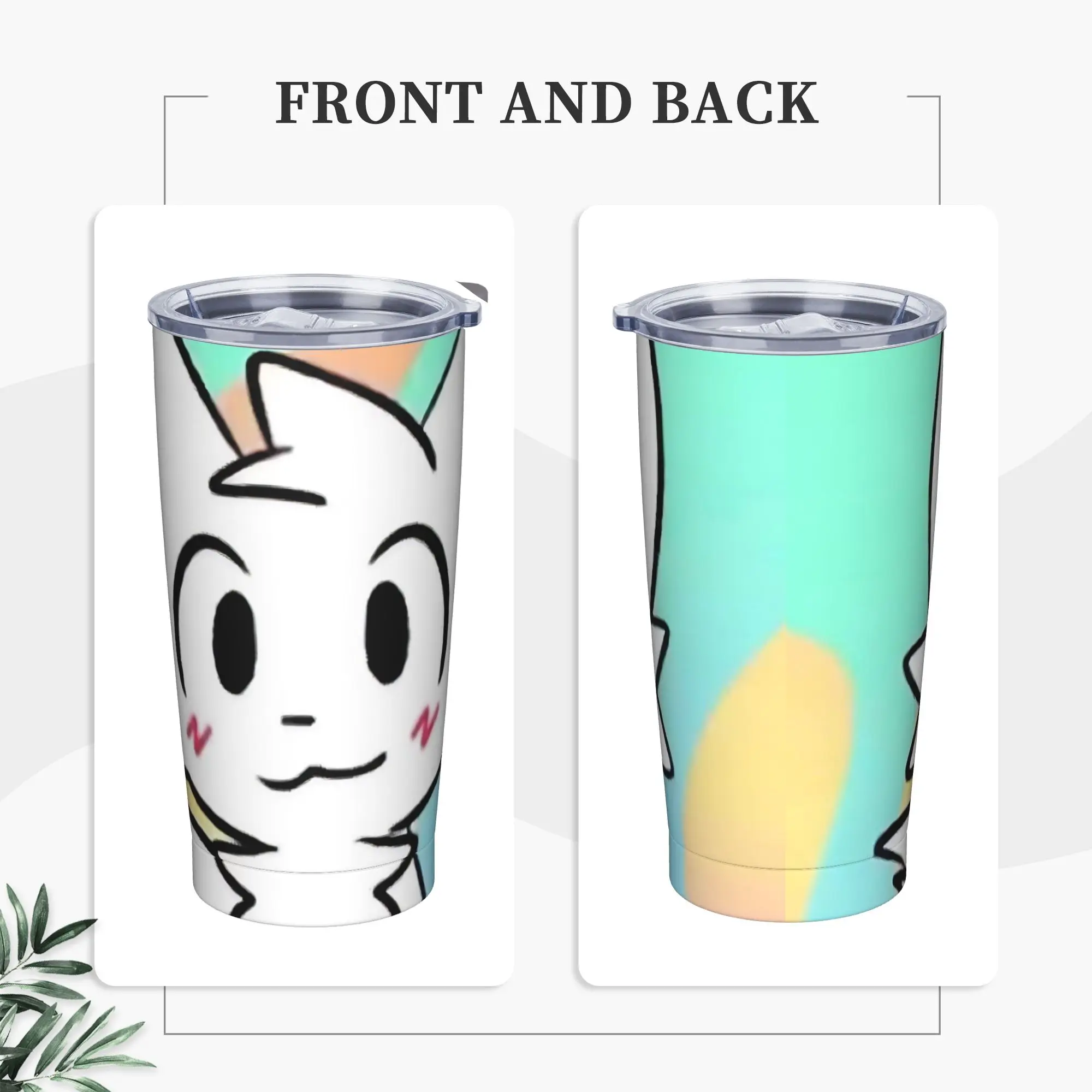 Boykissers Silly Insulated Tumbler with Straws Cat Vacuum Thermal Mug Double Wall Spill Proof Cup, 20oz