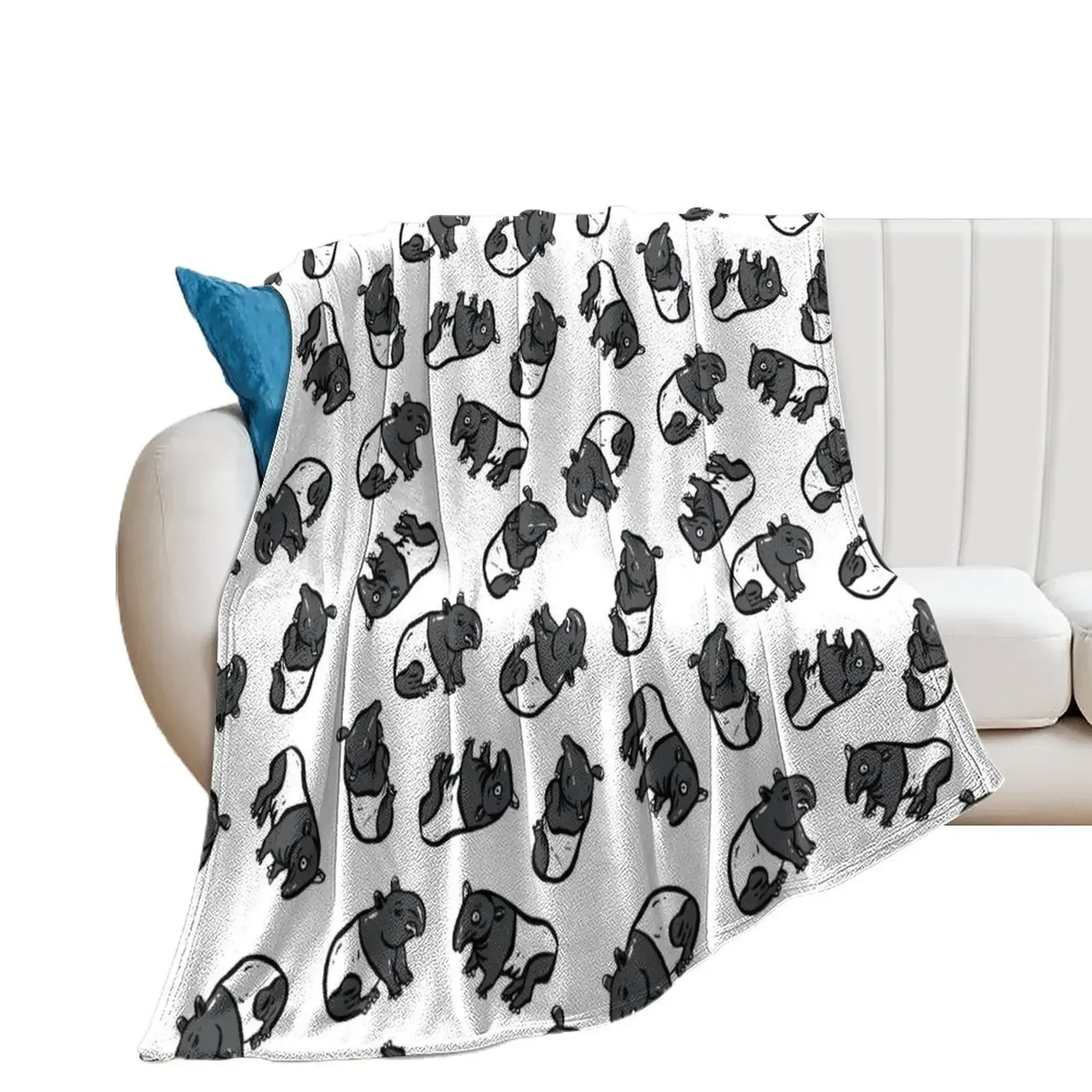 Malayan tapir Throw Blanket Bed covers Winter beds Blankets