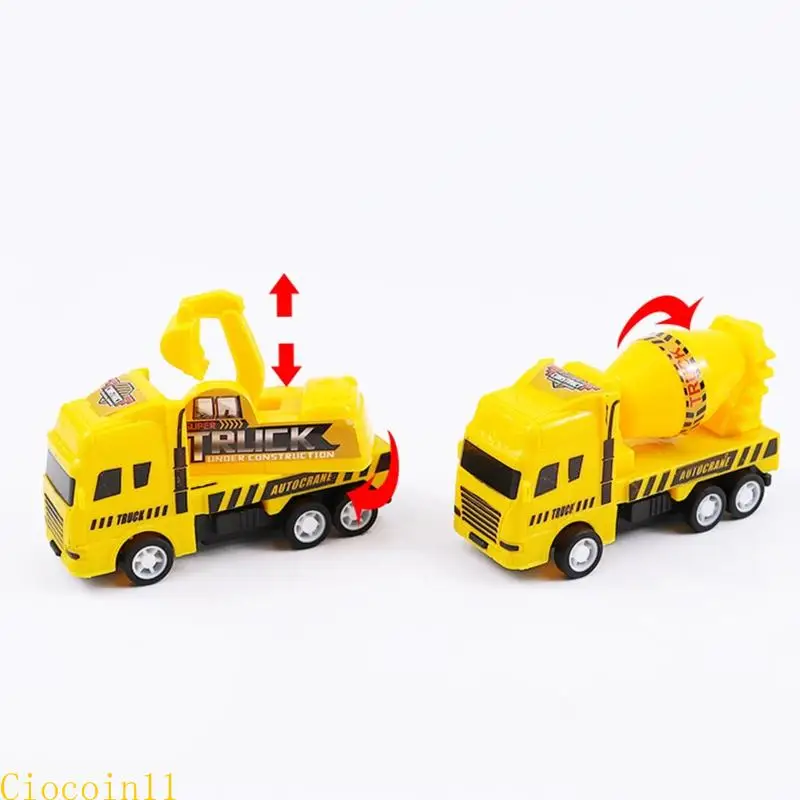 건설 자동차 장난감 아기 당겨 차량 장난감 트럭 모델 플라스틱 마찰 관성 자동차 유아 소년 3/4/5 선물