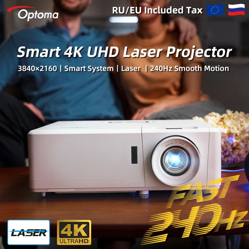 Optoma 4K Laser Projector 3840x2160 240Hz Android WiFi 3D HDR Video Beamer Cinema For Home Theater Gaming UHZ50 UHZ716