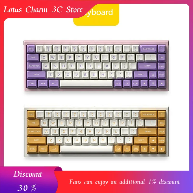 Fl Fl680 Mechanical Keyboard Customized Bottom Bluetooth Tri-Mode Pbt Hot Swap Wireless Office For Pc Gamer Gaming Accessories