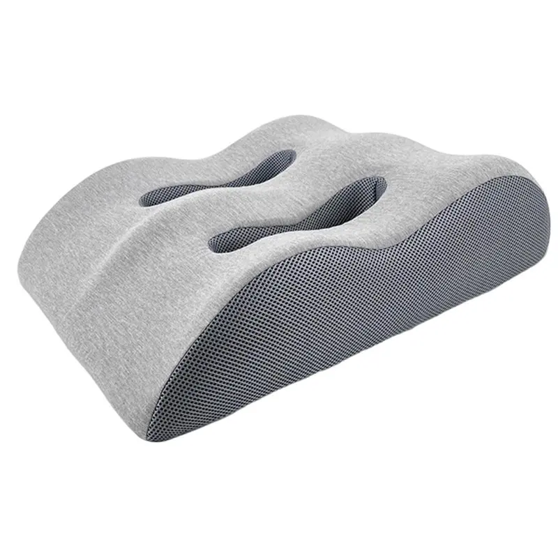 L68A For Improved Circulation And Comfort Ergonomic Memory Foam Leg Elevation Pillow Light Gray