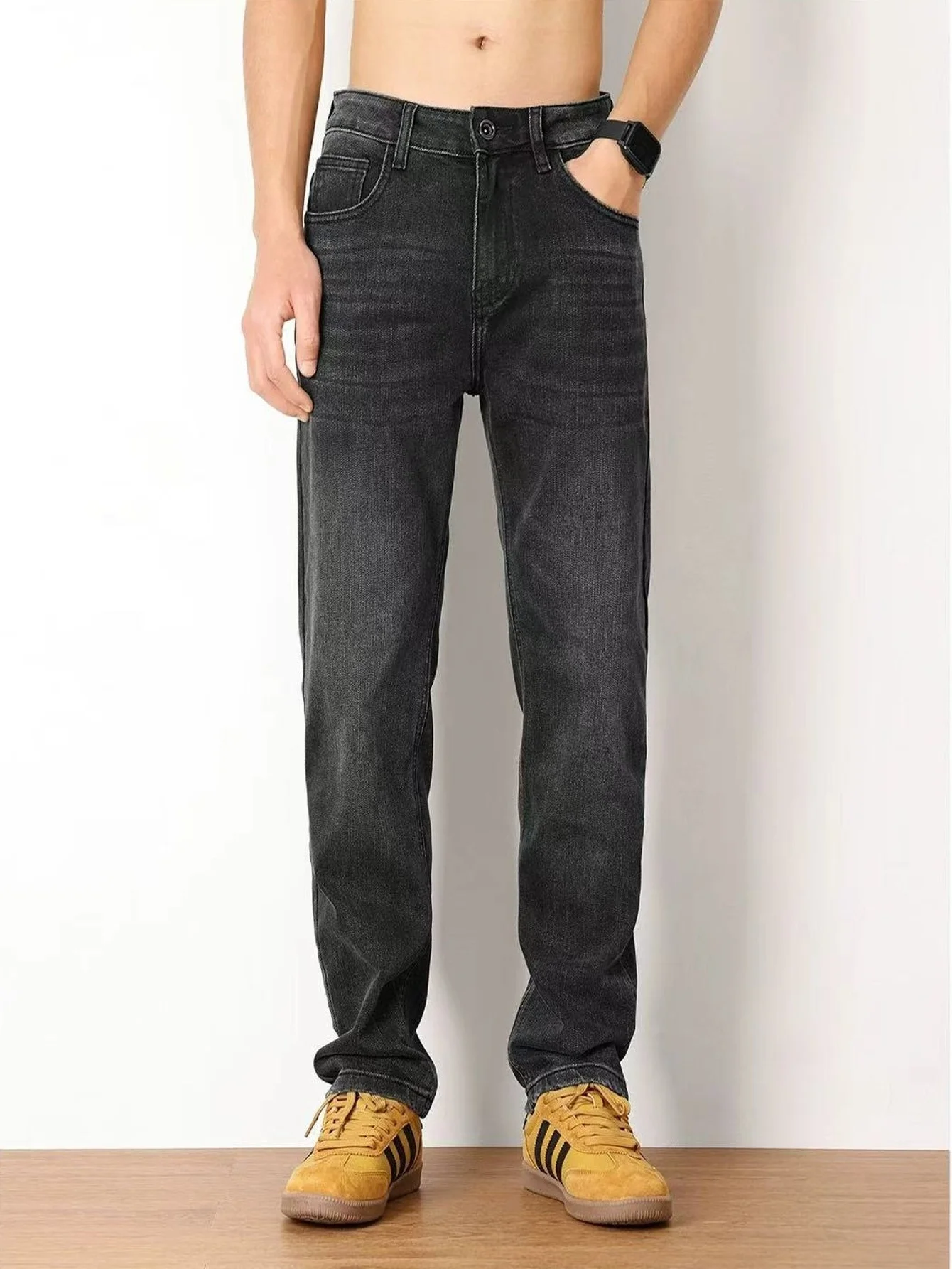 

Unisex Denim Pants Black Slim For Man Harajuku Drip Original No accessories or belts included