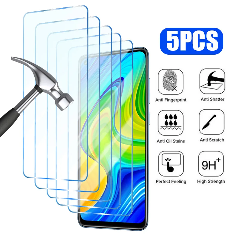 Protecteur d\'écran en verre pour Xiaomi, verre Guatemala pour Redmi Note 10, 11, 12, 9, 8, 7 Pro Plus, 5G, 11S, 10S, 9S, 10, 9, 10C, 9C, 9A, 5 pièces