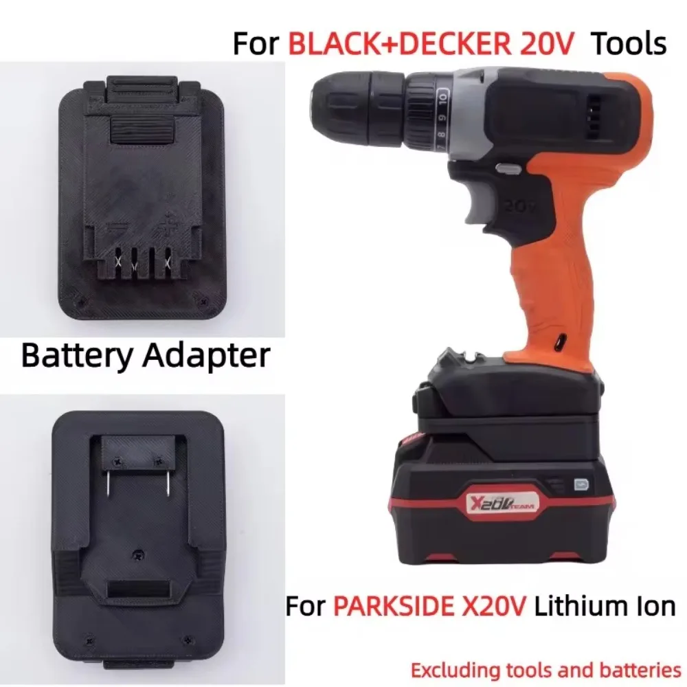 Battery Adapter for Lidl Parkside X20V TEAM Lithium Battery TO BLACK+DECKER 20V Brushless Cordless Drill Tools (Only Adapter)