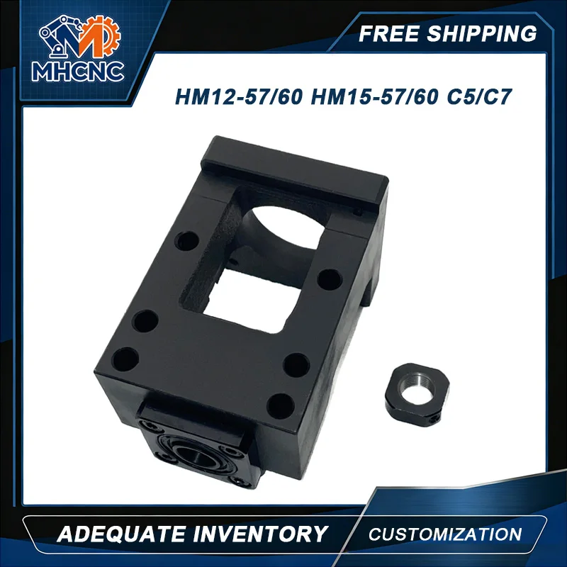 mhcnc-hm12-57-hm12-60-hm15-57-hm15-60-c5-c7-integrated-motor-seat-bracket-for-nema23-nema24-stepper-servo-motor-sfu1605-sfu2005