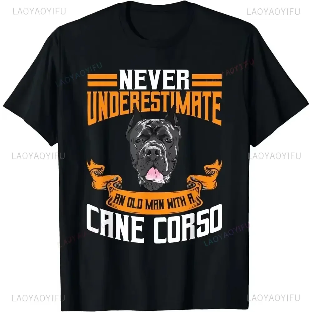 Summer Short Sleeve Men Cotton Tshirt Cane Corso Motif for Men Italian Mastiff Tee Gift Unisex T-Shirt Streetwear