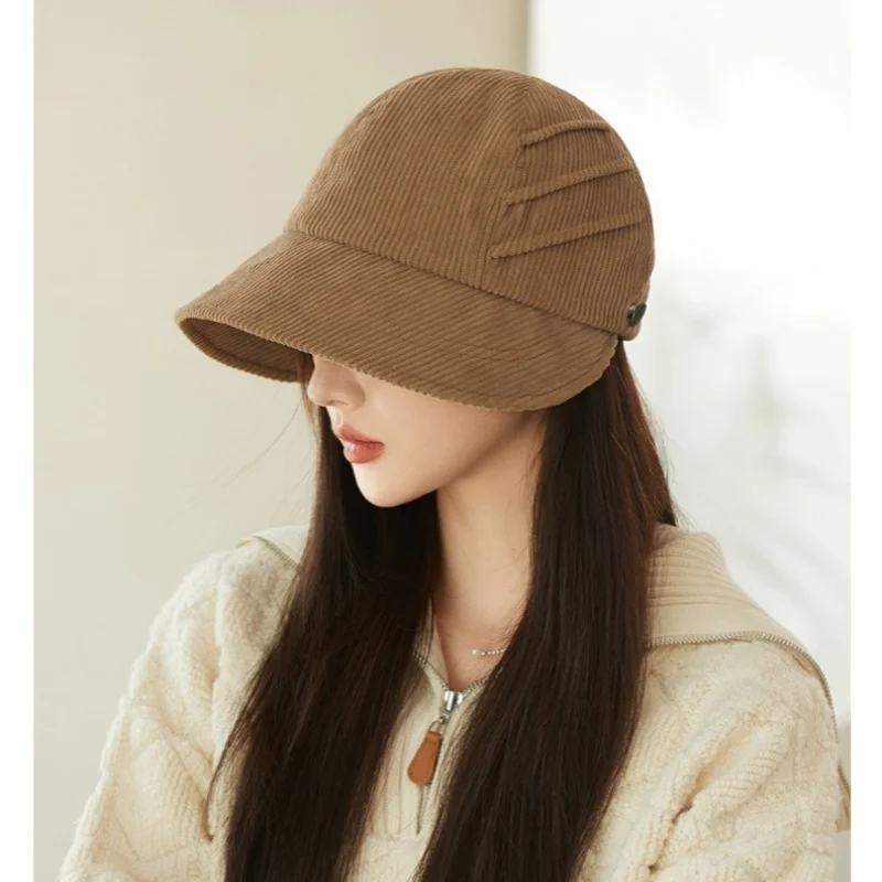 Solid Wide Brim Duck Tongue Hat Women Show Face Small Fisherman Hat Duck Tongue Hat Baseball Cap Fashion 56-58cm