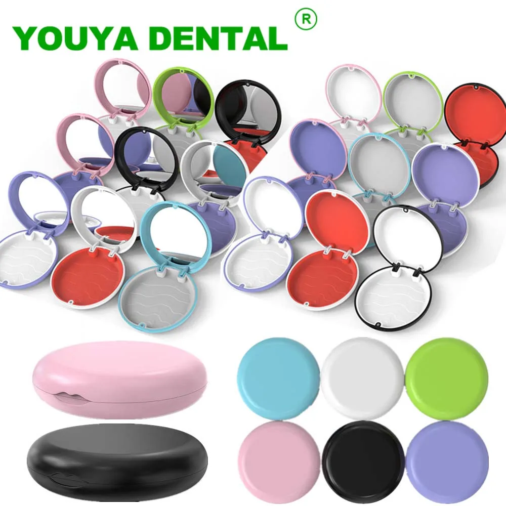 50pcs Denture Container Dental False Teeth Storage Case Orthodontic Mouth Guard Container Plastic Box Oral Hygiene Organizer