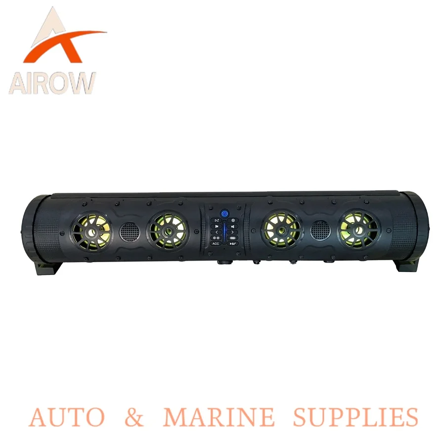 Airow auto Sound bar Outdoor Marine Speaker Bluetooth 32 Inch with Sound and Led Lights Speaker System UTV ATV Golf Cart Speaker