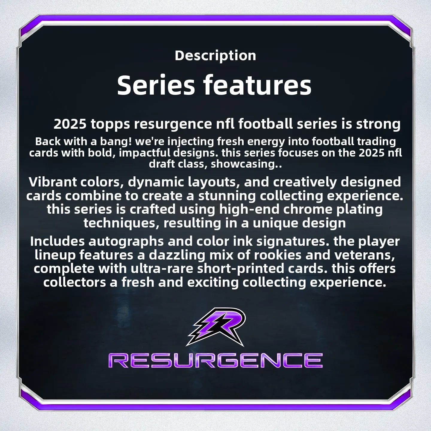 Genuine 2025 Topps Resurgence NFL Full Sealed Hobby Box American Football Shiny Refractor Collectible Trading Cards Gift Toys - view 2