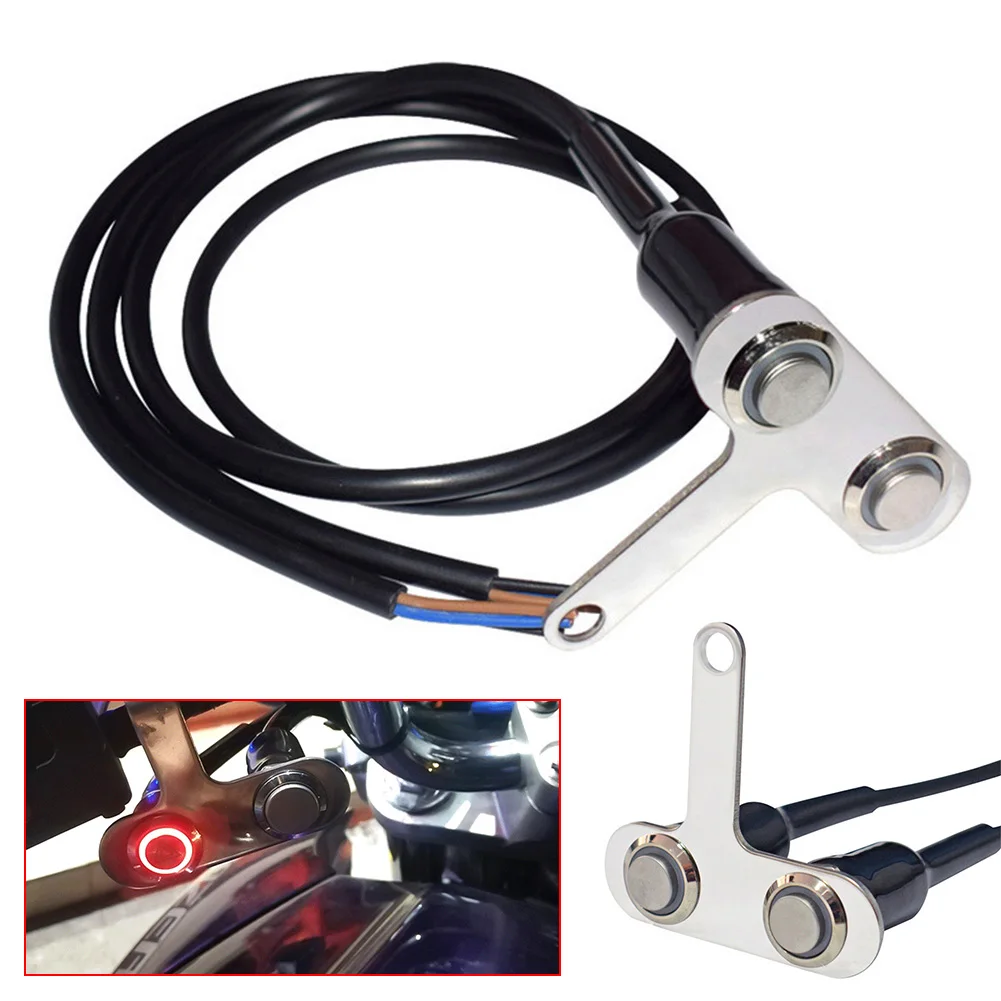 Double Head Stainless Steel LED Motorcycle Switch ON-OFF Handlebar Adjustable Mount Waterproof Switches Button DC12V Fog Light