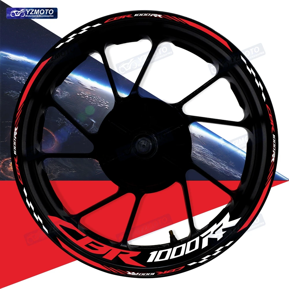 

For Honda CBR1000RR CBR 1000RR Motorcycle 17 Inch Front And Rear Wheel Sticker Decorative Hub Decal Reflective Rim Stickers