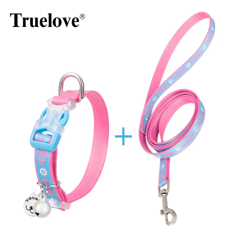 TRUELOVE Puppy Collar and Leash Set for Daily Outdoor Walking Running Training Extra Small Boys Girls Dogs Cats Pets TLC5311