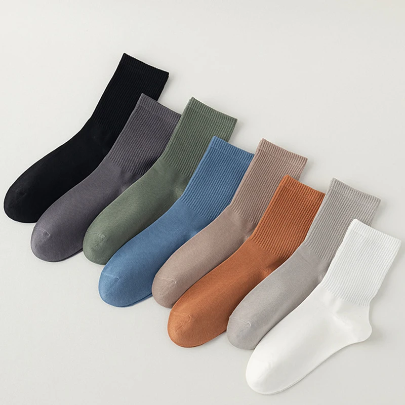 Men Business Mid Length Socks Soft Breathable Sweat-absorbing Colorful Sock Comfortable Casual High Quality Ankle Sports Sox