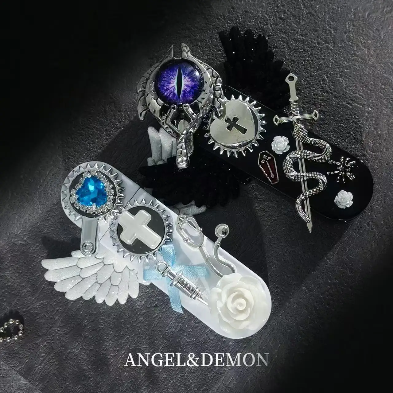 

Fashionable Windproof Angel Wing Inflatable Lighter Cute Outdoor Jet Flame Lighter, Cigarette Accessories Girl Gift Box