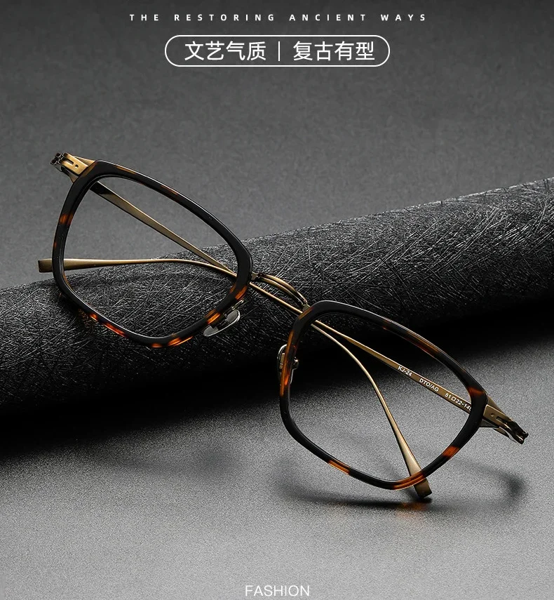 

Top Quality Handmade Acetate Titanium Prescription Glasses Frames Men Women Luxury Brand Design Square Eyeglass Frame Eyewear