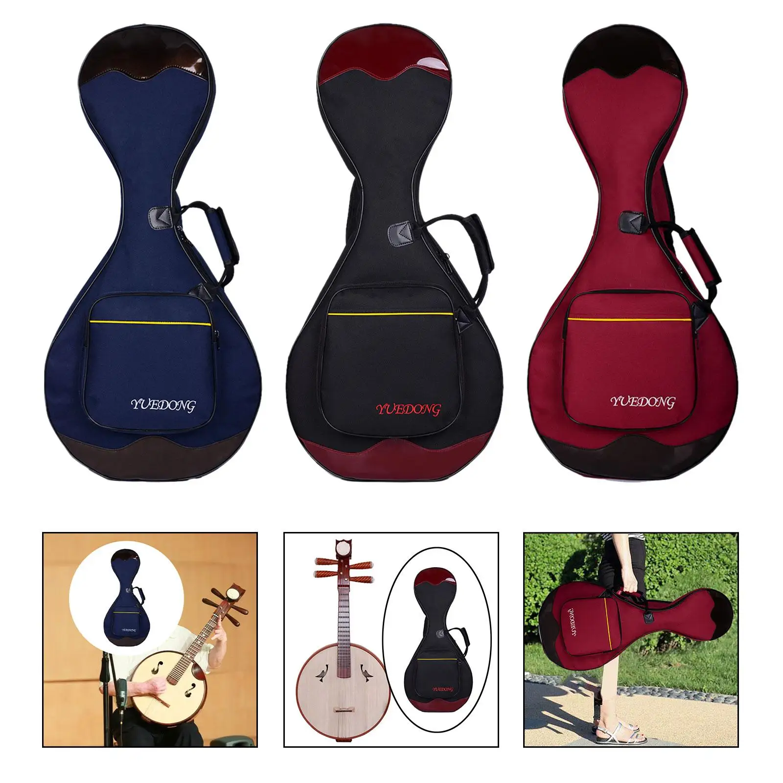 

Zhongruan Bag Hard Case Waterproof Water Resistant Musical Instrument Storage Bag for Stage Performance Concert Show Travel