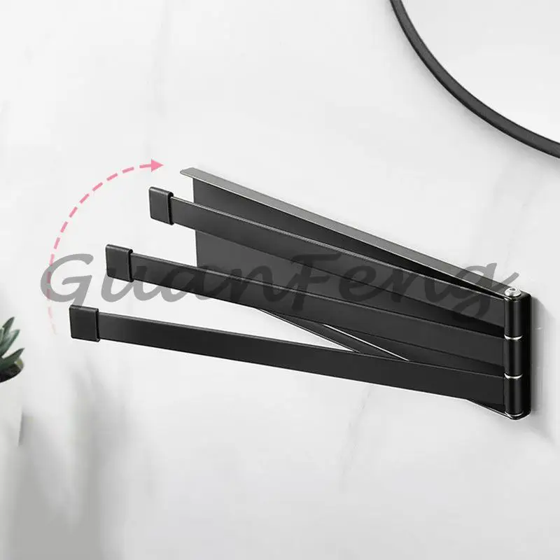 Wall-mounted bathroom folding towel rack drying rack