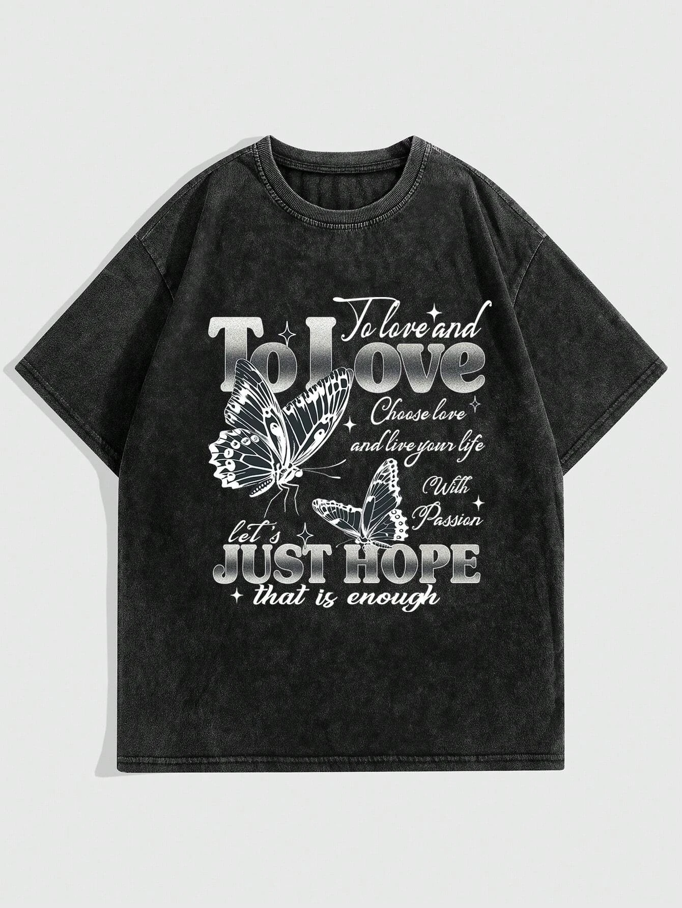 Zu lieben nur Hoffnung niedlichen Druck waschen T-Shirt Frauen Mode Straße T-Shirts lässig Baumwolle