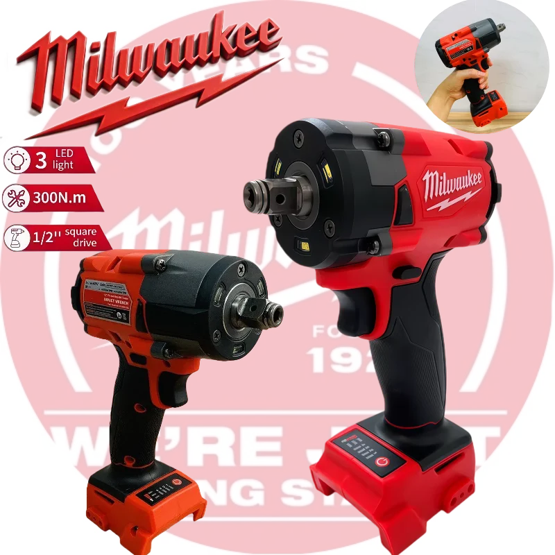 

Аккумуляторный ударный гайковерт Milwaukee 800 Нм, бесщеточный шуруповерт, электроинструмент для ремонта автомобилей и грузовиков, для аккумуляторов Milwaukee
