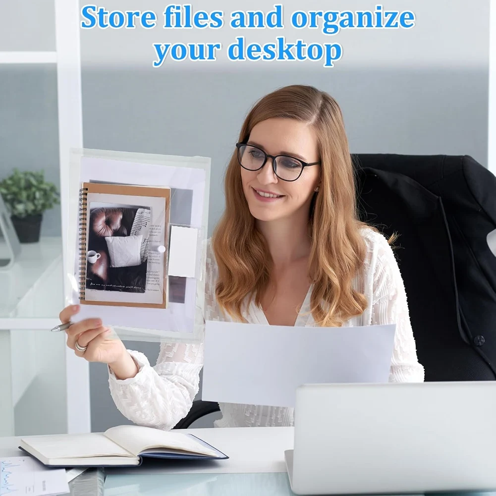 A95Q-File Folders With Snap Button Closure- 50 Pcs Plastic Envelopes Document Organizer For Letter A4 Size In Home Office