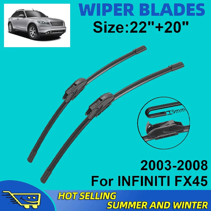 

2PCS Wiper Blades Set Kit For INFINITI FX45 2003-2008 2004 2005 2006 2007 Front Windshield Brushes Windscreen Window Accessories