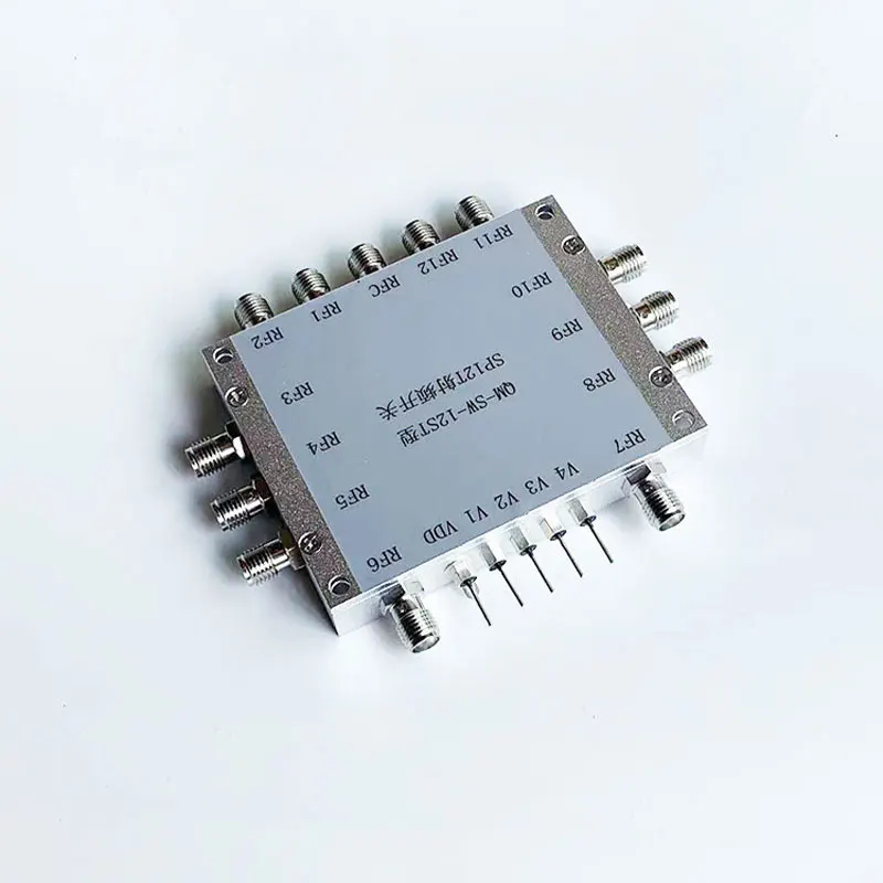 In stock QM-SW-12ST 100MHz-6GHz Single-Pole Twelve-Throw RF Electronic Switch for 12-Channel Signal Switch Output