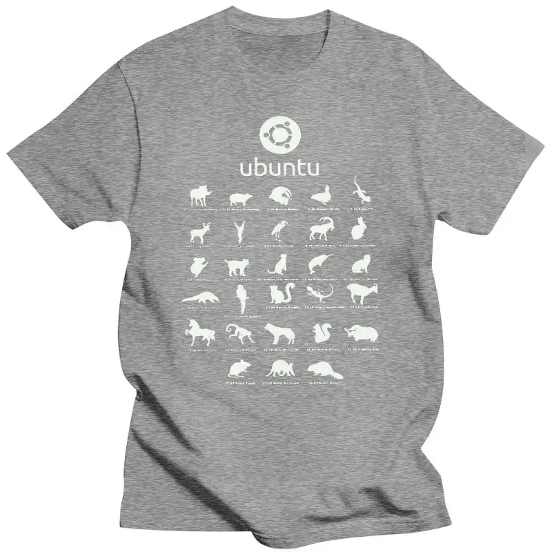 Mens Clothing  Ubuntu Linux Releases T-Shirts For Men Printed Funny T Shirt Distro Linux Debian Crew Neck Tees Cotton Short Slee