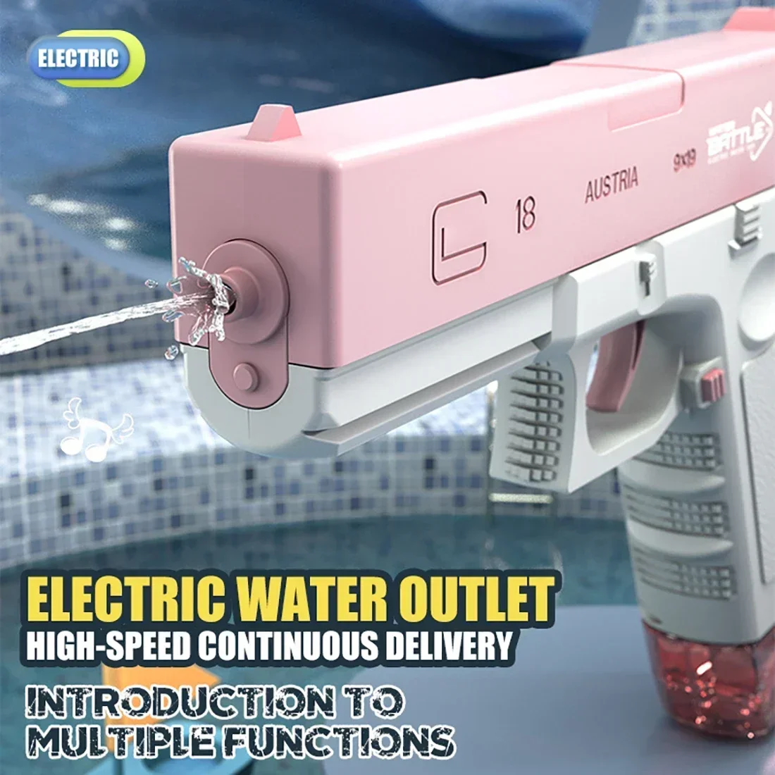Pistola de agua eléctrica recargable de alta presión para niños, juguete contra salpicaduras automático, tanque grande para batallas de playa de verano, regalo de lucha contra el agua