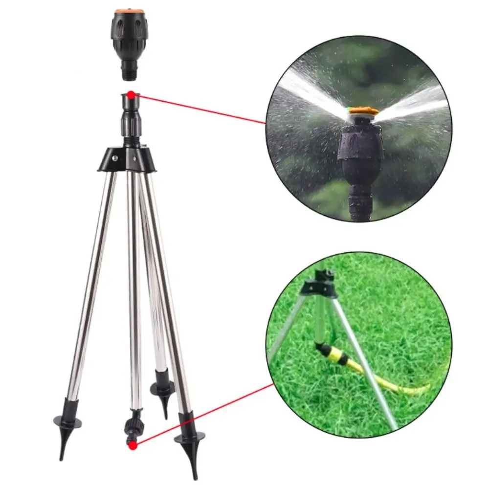 360 ° Вращающийся спринклер на штативе, регулируемый диапазон, телескопическая спринклерная головка для орошения, автоматический вращающийся опрыскиватель для посадки