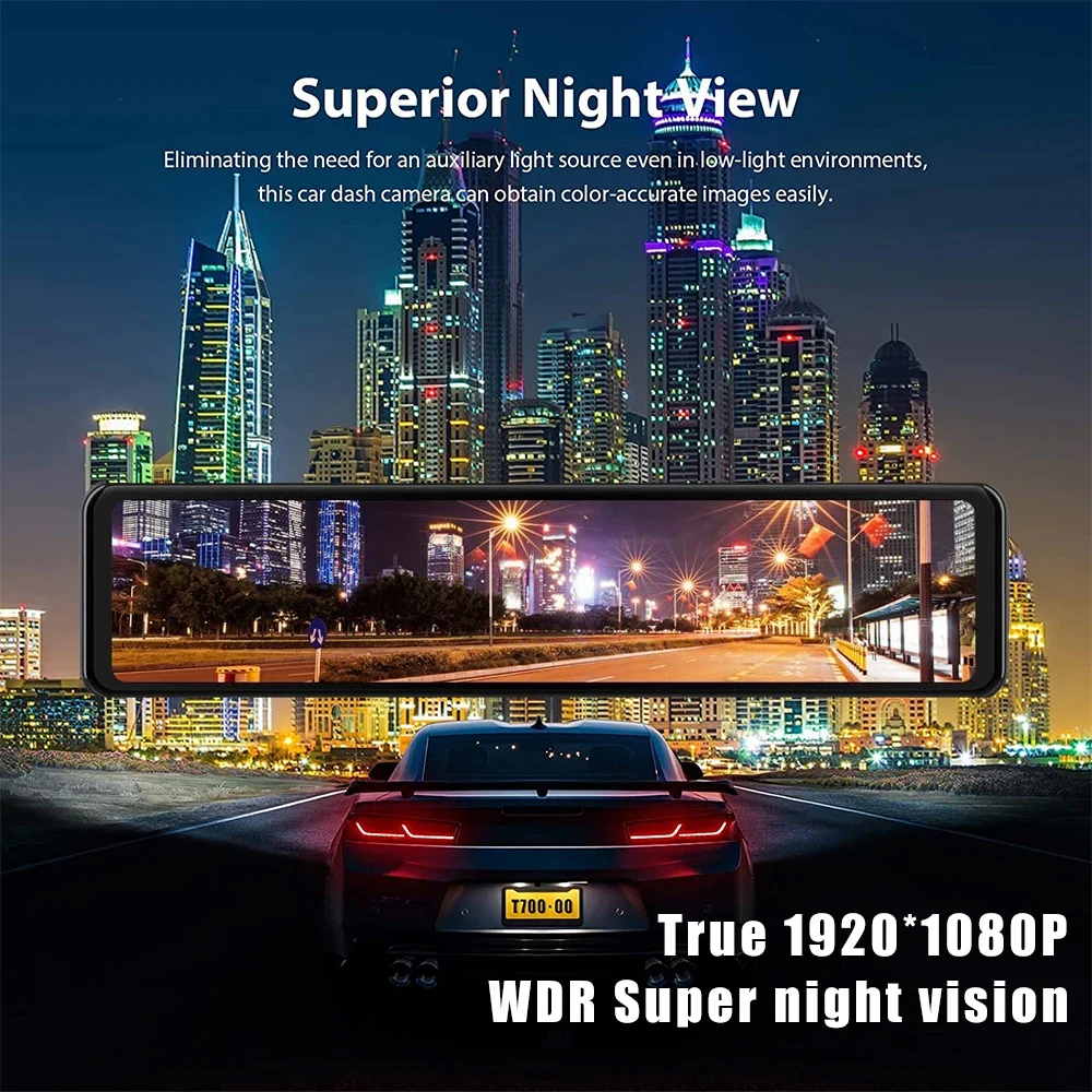 Car Dvr Mirror Dash Cam Dual Lens Dashcam Car Camera Full Hd 1080P Drive Recorder Stream Media Rear View IPS Screen Mirror