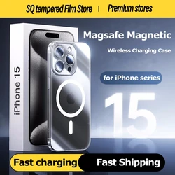 Magsafe Wireless Charge Phone Case for IPhone 15 14 13 12 11 Pro Max Mini  Magnetic Silicone Case for IPhone 14Plus 14Pro 15Pro