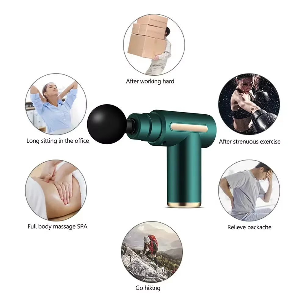 Portable Fascia Gun Tap Massager Body Back and Neck Leg 6 Speed USB Charging Handheld Tap Massager