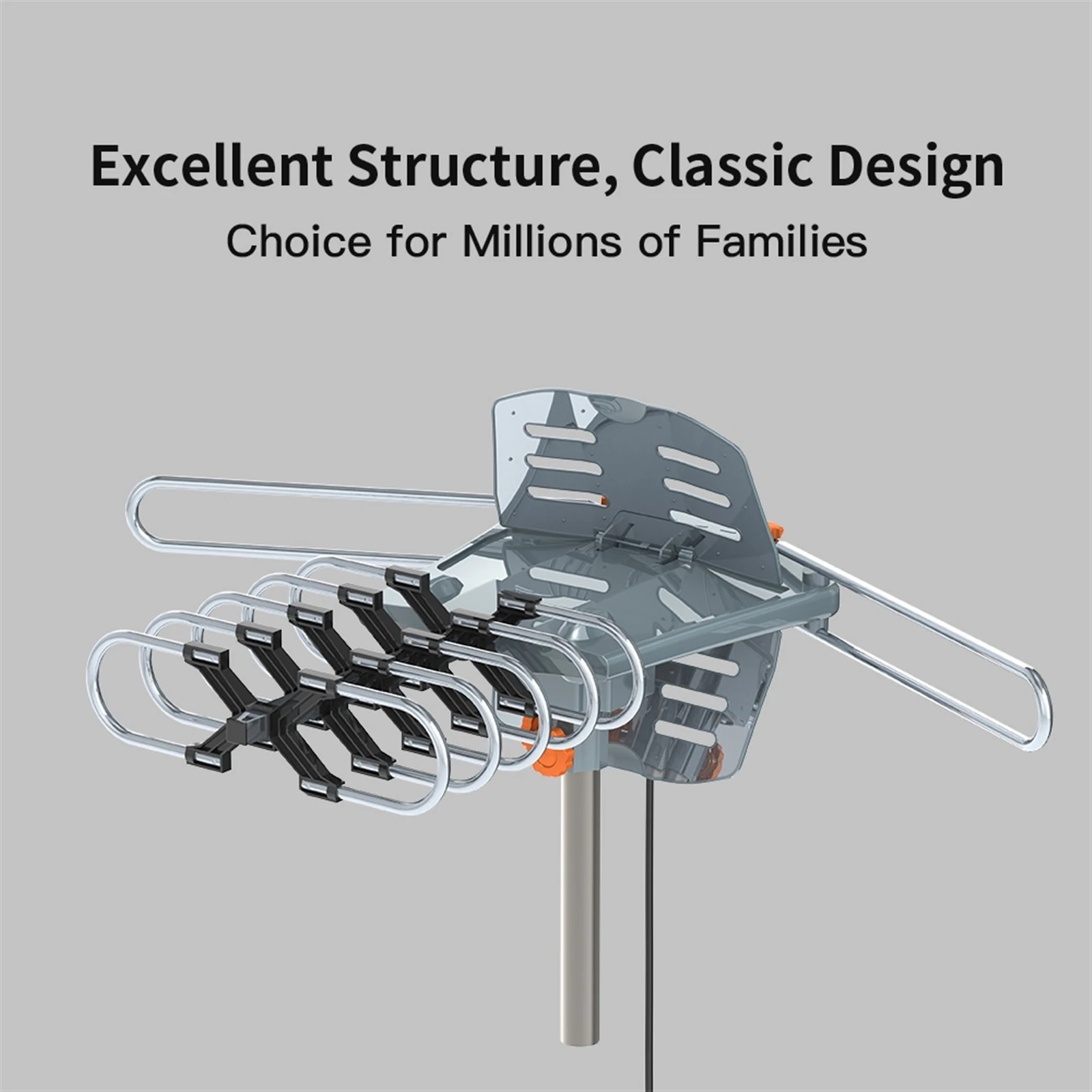 

28-36dB 360° UV Dual-band Outdoor Antenna with Stand Black