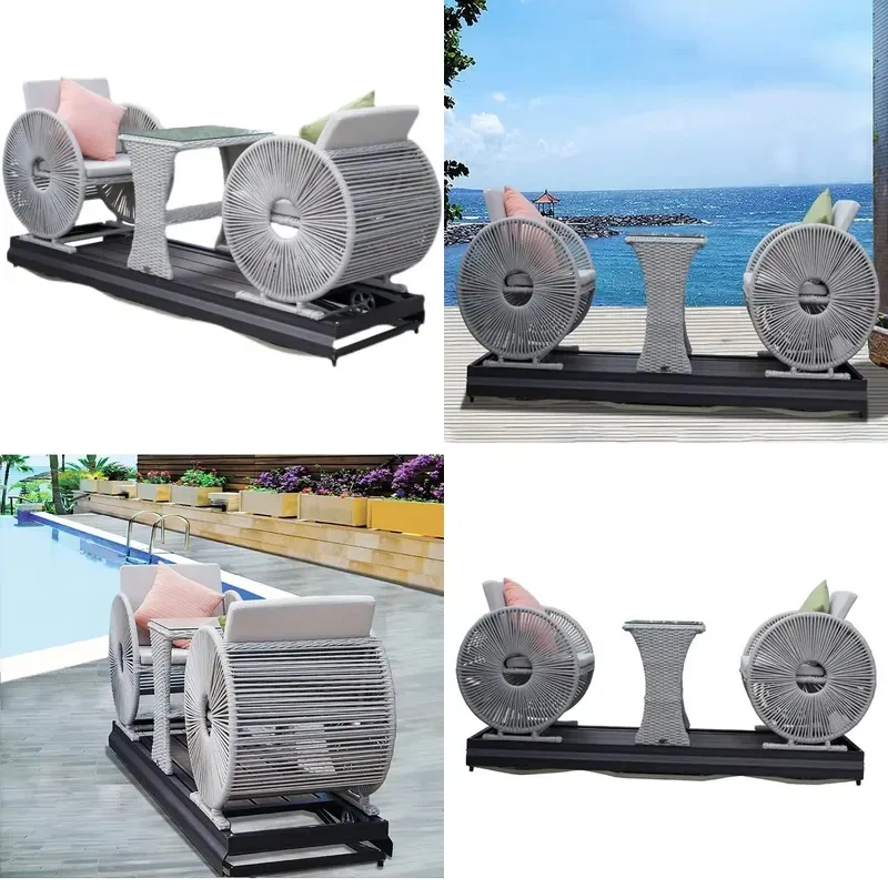 4 Seats Outdoor Casual Rocking Chair Glider Swing