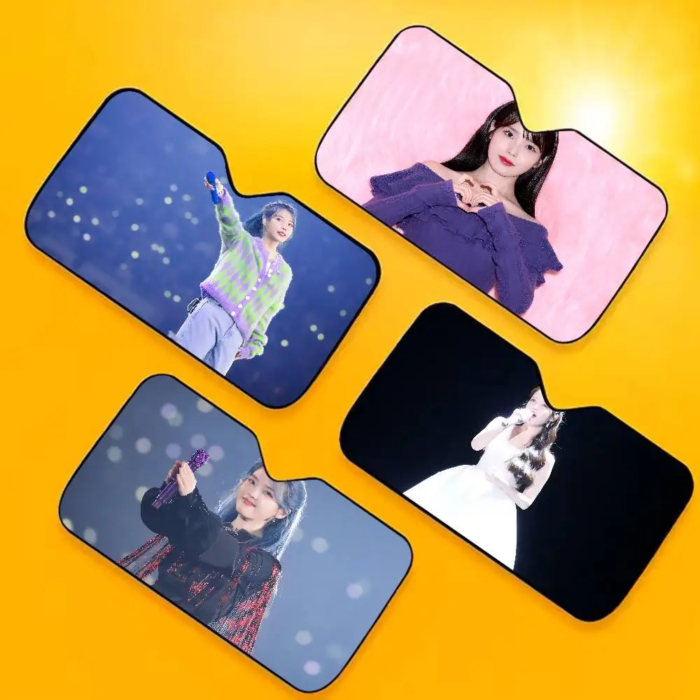 

Popular Singer I-IU Auto Windshield Sun Shade Block UV Rays Sun Visor Protector Car Sunshade Gifts For Dad Boyfriend
