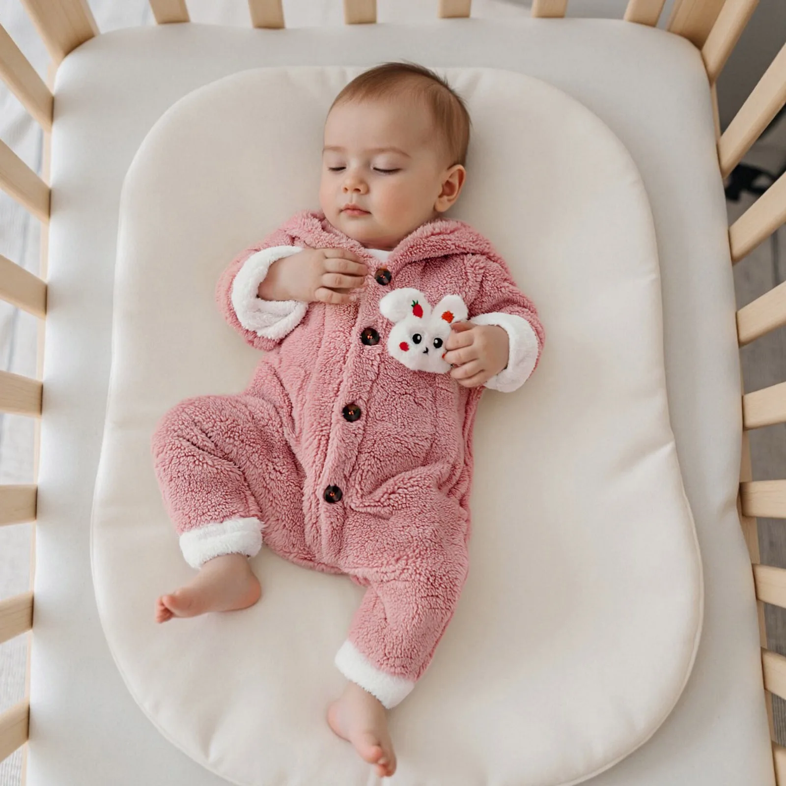 Pudcoco طفل الشتاء أفخم هود رومبير لطيف الأرنب كم طويل زمم كامل طول ارتداءها سنوسويت 0-12 متر