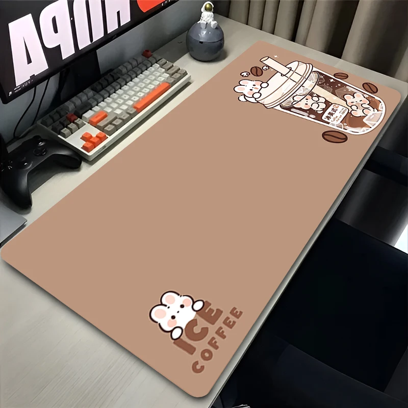 Gaming Extended Mouse Pad Gamer PC Computer Cartoon Anime Keyboard Pad Milktea Desk Mouse Mat Offices Interior Accessories Rug