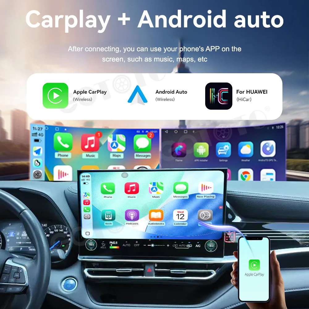 Radio Tape Recorder Android 15 15.8 inch For Toyota Highlander/Crown Kluger 2022-2025 Car GPS Navigation CarPlay Entertainment