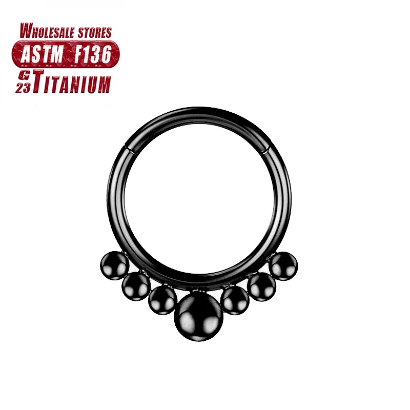 F136 Titan Piercing Schwarzer Nasenring Implantatqualität Scharnier Seamles Ohrring Clicker Knorpel Septum Daith Tragus Schmuck Geschenk – Detail 23