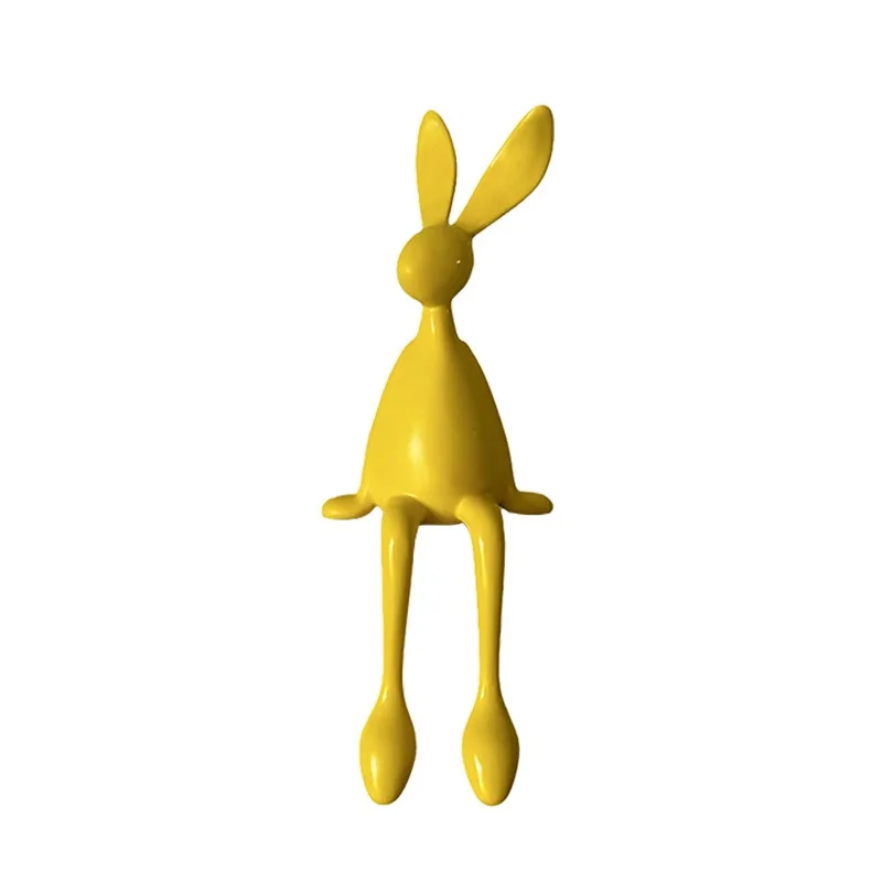 الكرتون طويل الأذن يجلس الأرنب تمثال الراتنج أرنب تمثال الشمال INS ديكور المنزل خزانة التلفزيون هدية