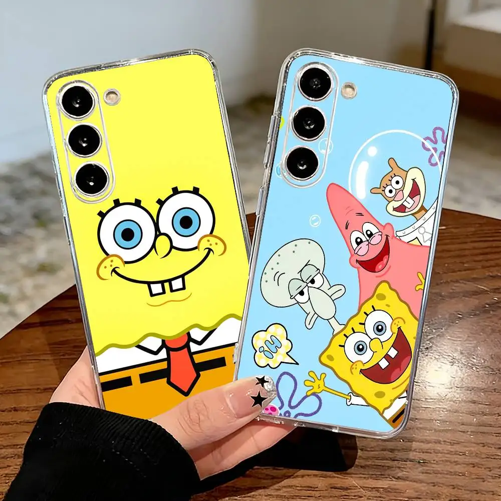 Animation S-Sponge Funny B-Bob Phone Case For Samsung Galaxy A71,A70,A52,A51,A40,A30 Transparent Cover