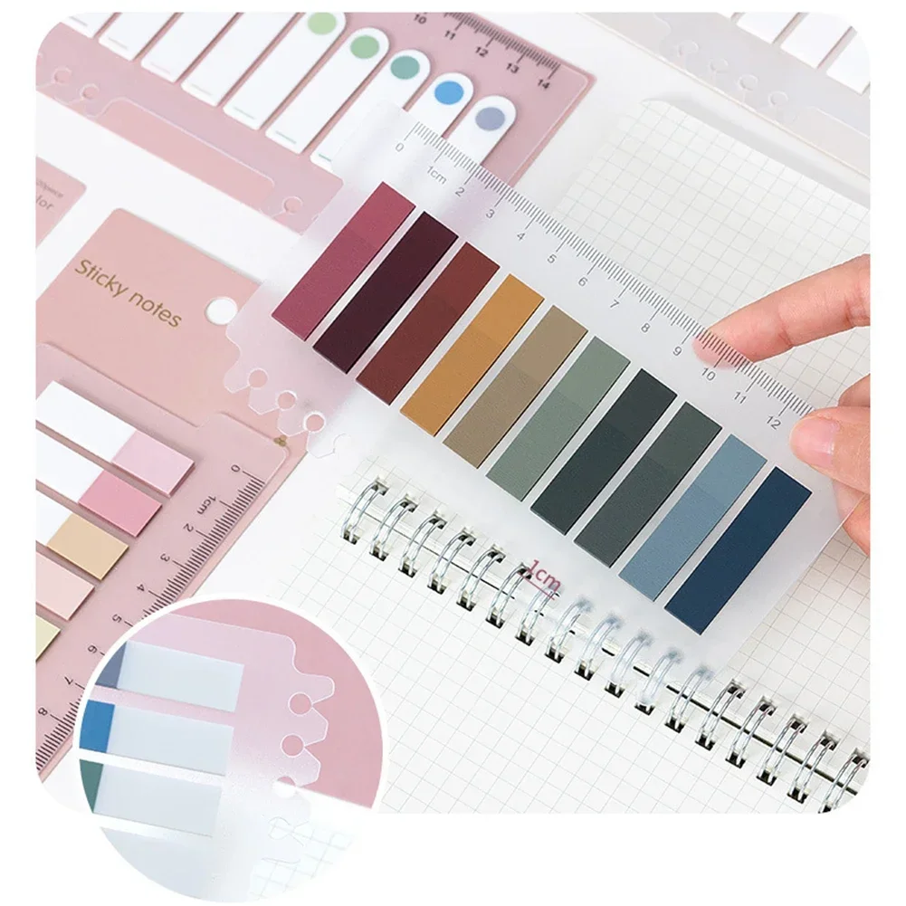 200 Sheets Transparent Sticky Notes Memo Pad Self-Adhesives Bookmark Memo Sticker School Office Stationery Supplies Marker Paper