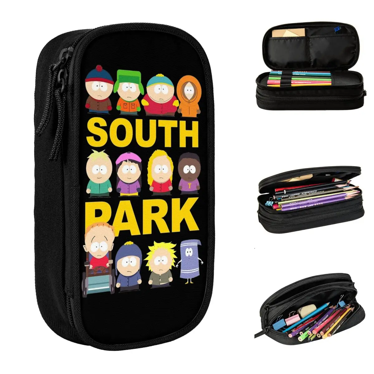 Southparks-Portalápices para estudiantes, bolsas de gran capacidad, regalos escolares