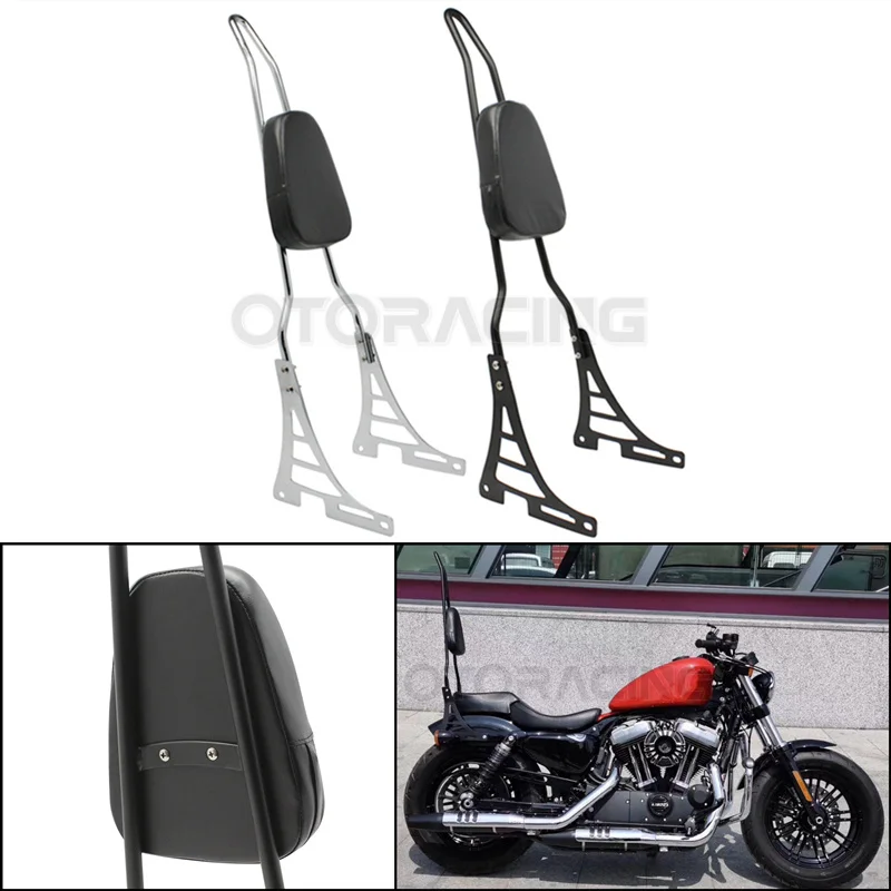 

Motorcycle Black/Chrome Backrest Sissy Bar For Harley Sportster XL Iron 883 1200 XL883C R XL1200R C XLH883 2004-2014