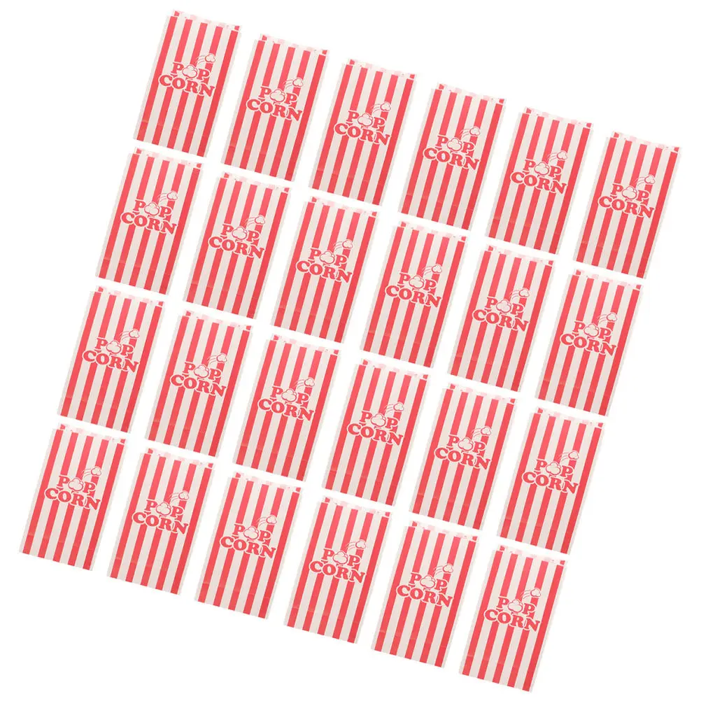 Paquete de 25 Bolsas de Papel Antigrasa para Palomitas, Creativas Bolsas para Snacks, Dulces y Regalos para Fiestas y Cumpleaños, Prácticas Bolsas para Palomitas al por Mayor