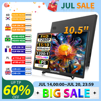HGFRTEE 100%sRGB 10.5 inch Portable Monitor 1280P 420Cd/m ² Second screen For Laptop Mac Xbox PS4/5 Switch PC Extension Display