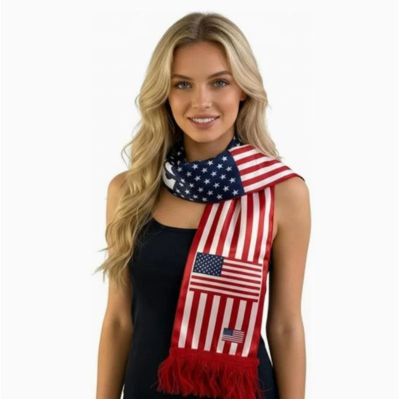 American Flag Scarf/football Scarf Is Perfect for Sports Events and Parties Showing Off Your Enthusiasm Made From Soft Fabric