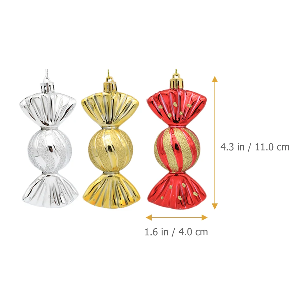 

15 Pcs Christmas Tree Pendant Decoration Candy Hanging Ornaments Home Plastic Reusable String Light